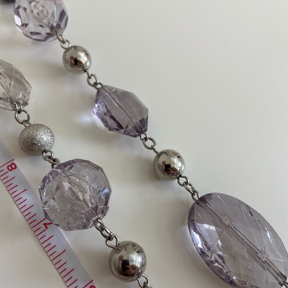 New York & Company Statement Necklace Silver Gray - Picture 5 of 5